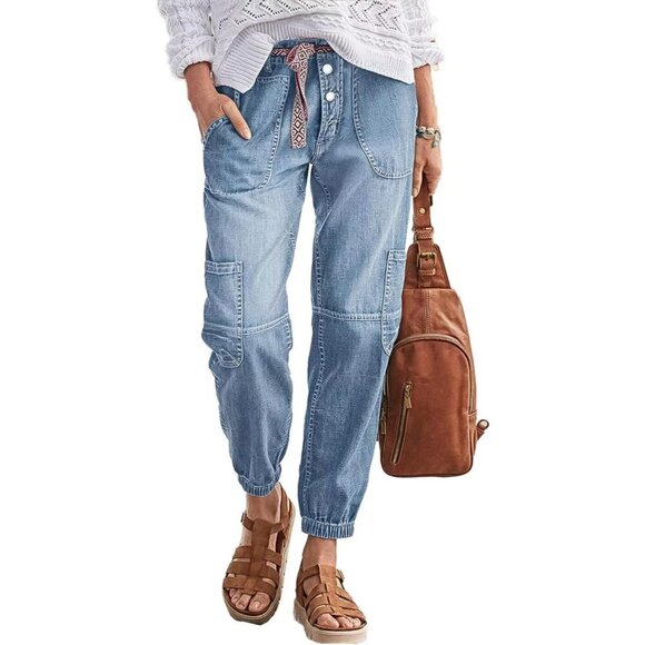 Women’s Mid Rise Straight Leg Jeans Cotton Polyester Spandex for Casual Wear